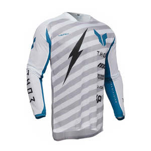 Motocross Jerseys: THOR JERSEY LAUNCH RAID WHITE/GREY