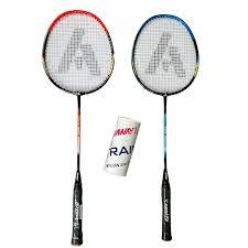 Sporting Goods: ASHAWAY AM 1000 SET 2 RACQUETS 3 SHUTTLE