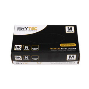Hytec Black Nitrile Gloves, Powder Free - Medium (EACH) - Aotea Hygiene