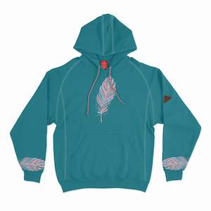 T-Shirt: Women's Maori Hoodie - Kia Kaha - Teal