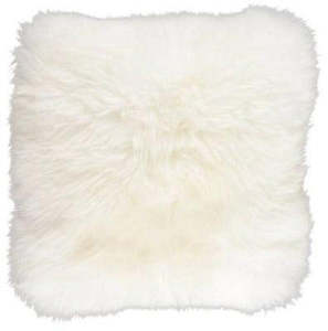 Cushion Covers: Sheepskin Cushion Cover - Ivory - Standard or Large Size