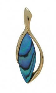 Paua Necklace: Flower Petal Paua Gold Plated Pendant - NZ Made
