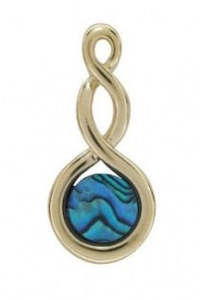 Paua Necklace: Double Twist Paua Gold Plated Pendant - NZ Made