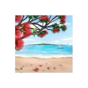 Art Decor: Pohutukawa 3D Ceramic Tile Wall Hanging