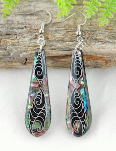 Paua: Paua Drop Design Earrings #10