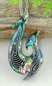 Paua: Paua Hook Design Necklace #03