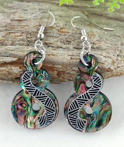 Paua: Paua Double Twist Design Earrings #15