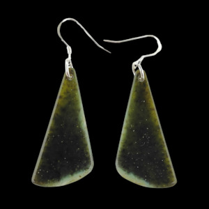 Greenstone Earrings: NZ Greenstone Earrings 62mm #AS104