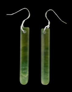 Greenstone Earrings: NZ Greenstone Earrings 47mm #AS103