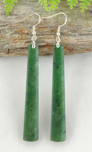 Greenstone Earrings: NZ Greenstone Earrings 70mm #AS96