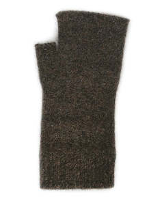 Possum Merino: Lothlorian Possum & Merino Plain Fingerless Mitten, Brown Marl