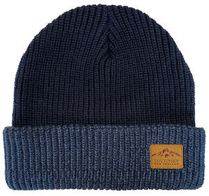 Adults Beanies: NZ Adults Knit Ribbed Beanie - Denim