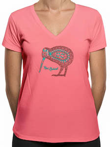 Clothing: Ladies Fitted T-Shirt - Batik Kiwi