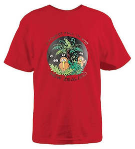 Glowing Forest Red Kids T-Shirt - Sizes 2-12yr