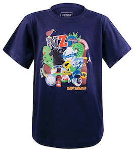 Children: Icons And Signs Navy Kids T-Shirt - Sizes 2-14yr