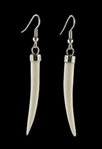 New Arrivals: Bone Carving With Metal Cap Earrings