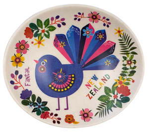 Bamboo Small Oval Dish - Retro Fantail