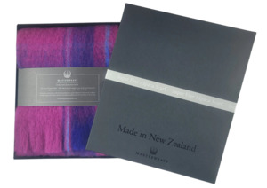 Alpaca Scarf - Royal Fushia Check