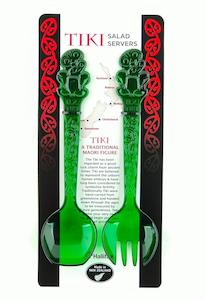 Kiwiana Salad Servers Tiki Green