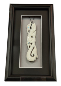 Wall Art: Large Manaia Bone Framed Artwork