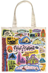 Reusable Shopping Bags: NZ Destinations Cotton Tote Bag