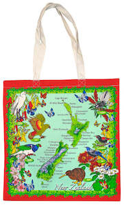 NZ Birds And Map Cotton Bag