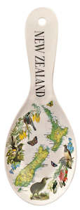 Napery: Bamboo Spoon Rest - NZ Map