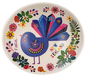 Bamboo Small Oval Dish - Retro Fantail