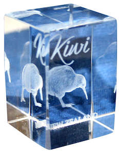 Homeware: Glass Art - Cube Kiwi