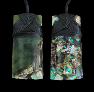 Paua: NZ Greenstone And Paua Double Sided Toki - NZ Made #90