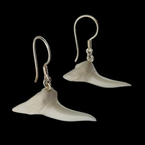 Mako Shark Teeth Sideways Earrings 36mm #106