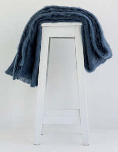 Nz Made: Windermere Mohair Knee Rug - Indigo
