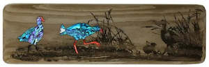 NZ Made Wood & Paua Wall Hanging - Pukeko
