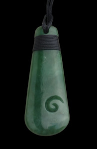 Greenstone Pounamu: NZ Greenstone Roimata Drop - 71mm - Ewan Parker - #120