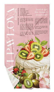 Frontpage: Pink Tea Towel - Pavlova Recipe