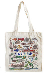 Reusable Shopping Bags: NZ Towns And Icons Cotton Tote Bag