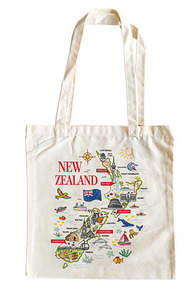 Reusable Shopping Bags: NZ Map Icons Cotton Tote Bag