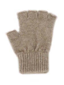 Lothlorian Possum & Merino Unisex Fingerless Gloves, Natural