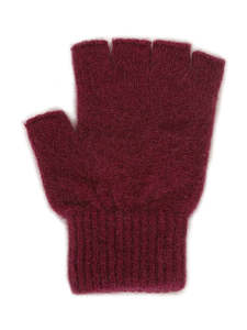 Lothlorian Possum & Merino Unisex Fingerless Gloves, Berry