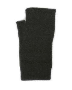 Lothlorian Possum & Merino Plain Fingerless Mitten, Black