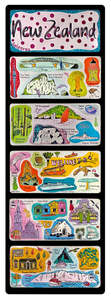 6 Pack Foil Magnets - NZ Destinations