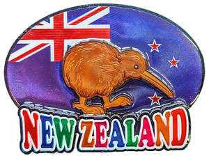NZ Map And Kiwi Magnet