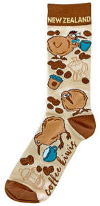 Clothing: Adults Crew Socks Coffee Kiwi