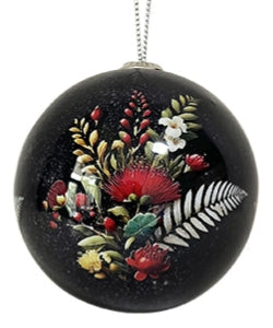 Christmas Decorations: Christmas Bauble - Pohutukawa Tapestry