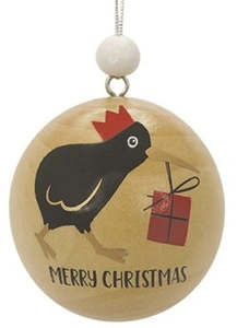 Christmas Decorations: Christmas Bauble - Wood - Kiwi Present
