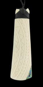 Jewellery: Large Toki Bone Carving Necklace - 138mm #16