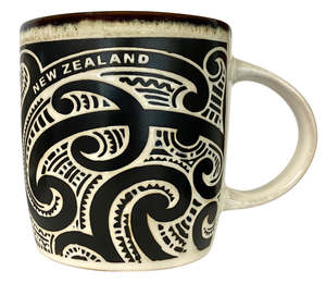 NZ Maori Tattoo Ceramic Mug - Black