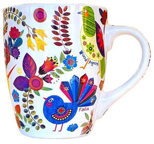 Retro Birds Ceramic Mug