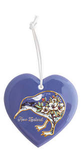 Kiwi Blue Heart Ceramic Wall Hanging