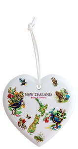 Homeware: Birds And Flowers Heart Ceramic Wall Hanging